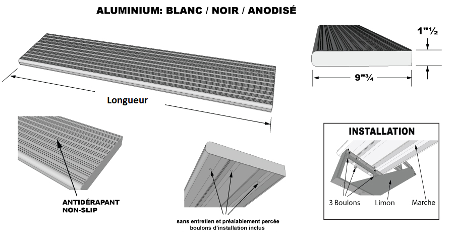 Marche aluminium installation